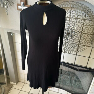 RVCA size small black bodycon ribbed keyhole dress